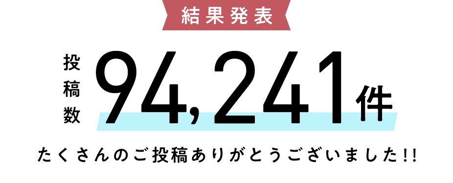 結果発表!投稿数94,241件!たくさんのご投稿ありがとうございました!!