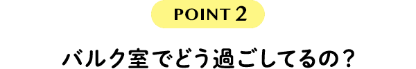 POINT2　バルク室でどう過ごしてるの？