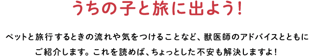 うちの子と旅に出よう！